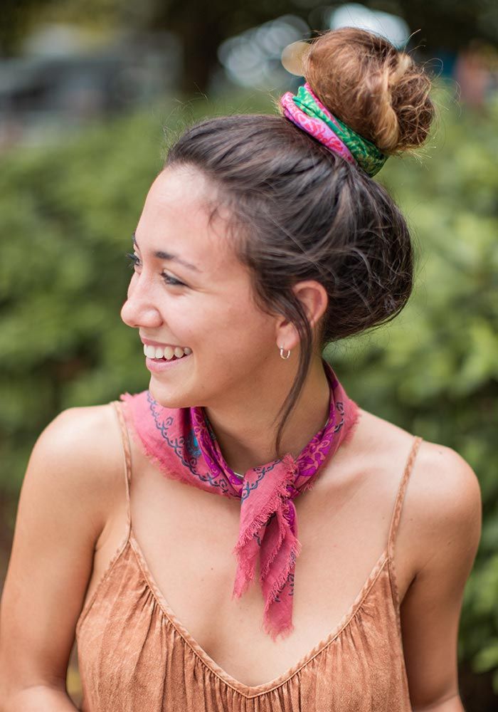 Half Boho Bandeau Red Gold Green