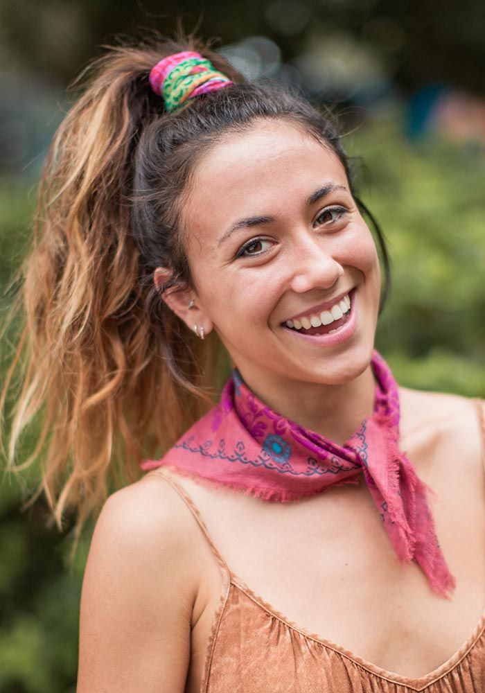 Half Boho Bandeau Red Gold Green