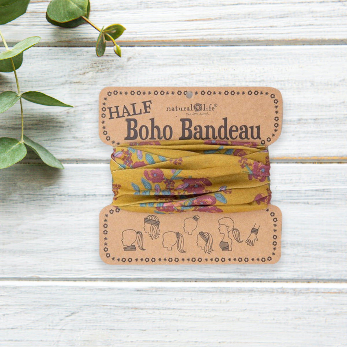 Half Boho Bandeau Gold Plum Bloom