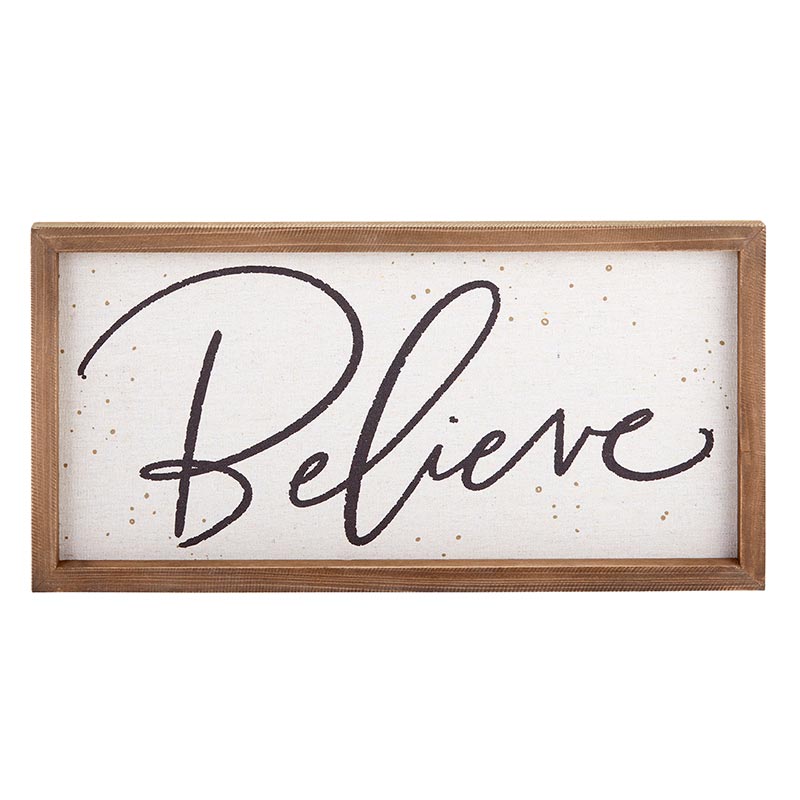 Framed Wall Sign - Believe - Holiday