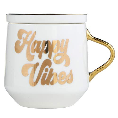 Mug And Coaster Lid - Happy Vibes